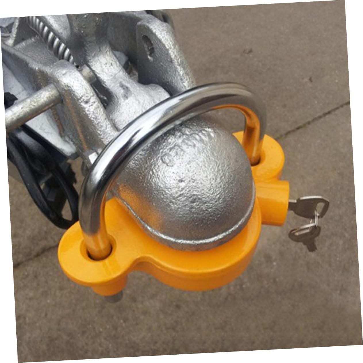 Cabilock Travel Trailer Hitch Lock Heavy-Duty -Theft Device for Rvs Boats Suvs Secure Connection with Keys Versatile Locking for Safety and Theft Deterrence