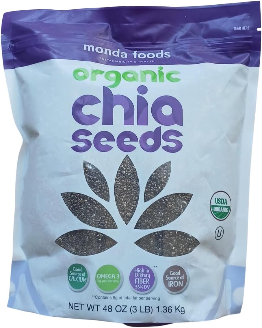 Foods Organic Chia Seeds, 48oz (3lb) –...