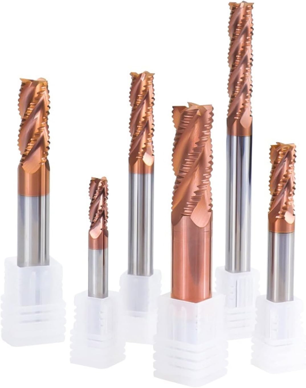 ドリルビット金属ねじ切り用荒削りエンドミル4フルートCNCルータービットTiCNコーティングHRC55超硬フライスカッター,12x3