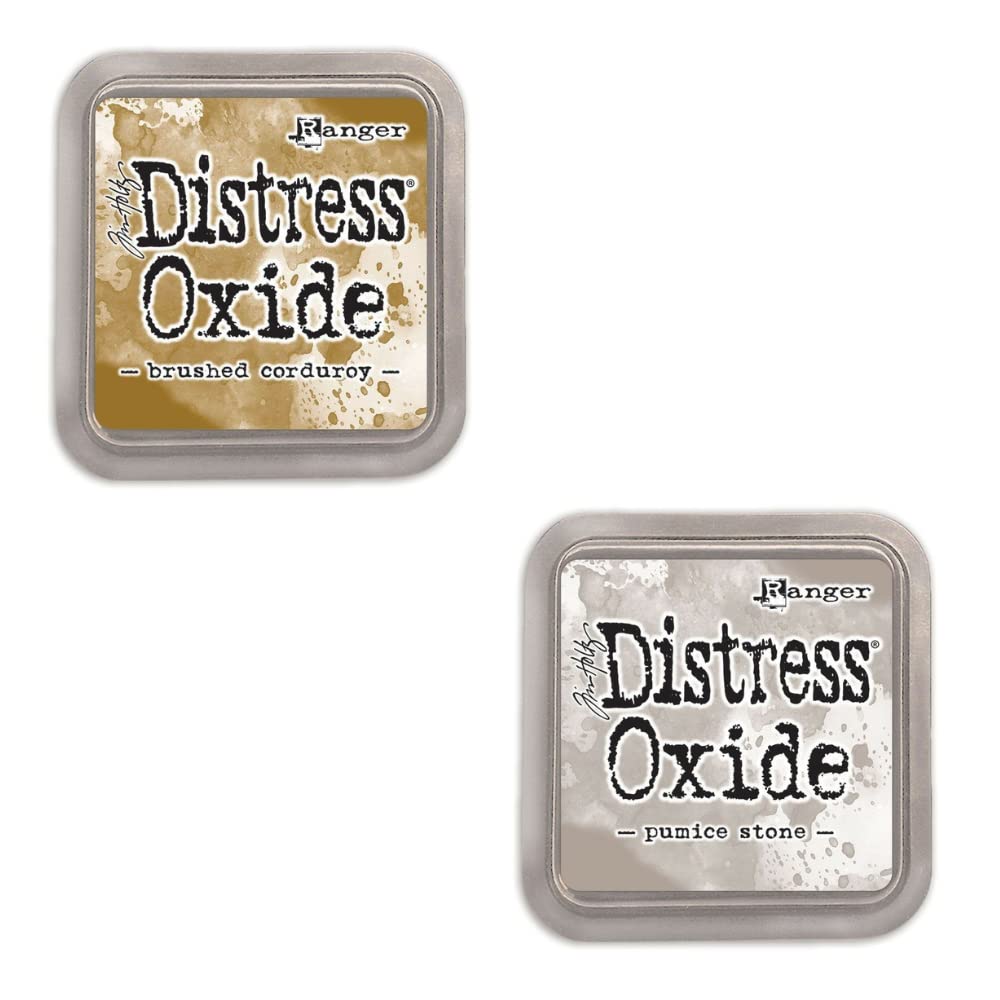 Kit de 12 Tintas de Fusión de Pigmento y Tinte con Tampón de Fieltro | Acabado Efecto Mate | Distress Oxide de Ranger - Diseñadas por Tim Holtz | Número de Kit 5 | Tamaño Aprox. 7,6 x 7,6 cm (3" x 3")