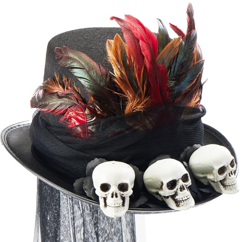 BLESSUME Steampunk Skull Hat Unisex Fancy Dress Top Hat for Carnival Halloween, Theme Party, Style# G - Image 5