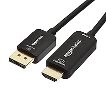 Amazon Basics – Cavo da DisplayPort a HDMI Unidirezionale, 1080p, 1920×1200, 4K a 60Hz, 1,8m, Spina Dorata, Nero