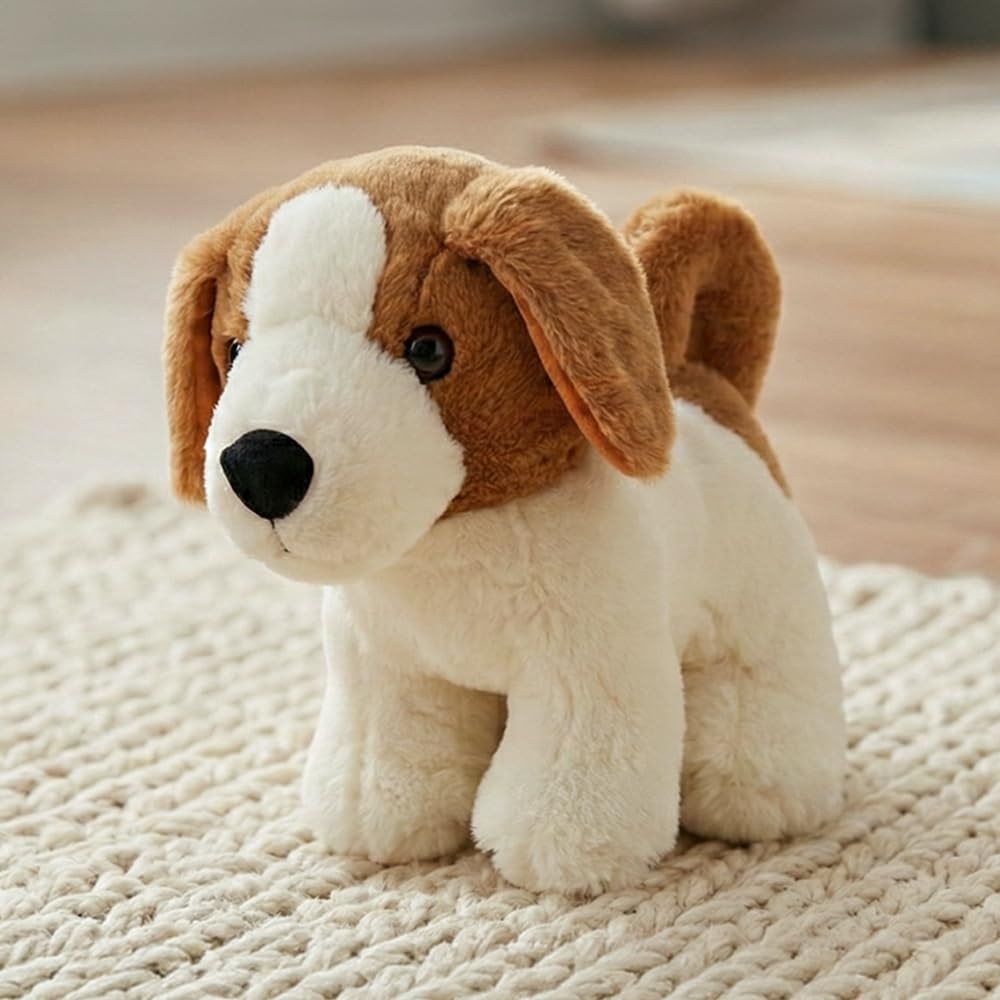 Mirada Beagle Dog Soft Toy – 25cm | Cute & Cuddly Plush Puppy Stuffed Animal for Kids, Boys & Girls | Realistic Beagle Plush Toy Room Décor
