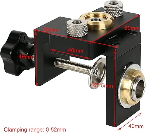 Miniatura 6 de Kit de taladro de clavija 3 en 1, juego de guía de taladro de clavija para carpintería con pasadores de orificio de 8100.591 in, plantilla de