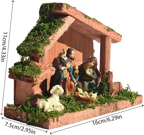 Miniatura 15 de Ochine Juego de Belén de Navidad – Estatuas de Belén de Resina, Adornos, Regalos, Escenas de Mesa de Navidad, Coleccionables, Estatua de Encimera