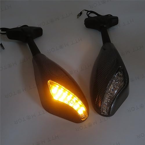 Miniatura 5 de SMT-Gloss - Espejos laterales de señal de giro LED integrados color negro compatible con Suzuki GSXR 600750 GSXR 1000 1100 Hayabusa GSF 600S 1200