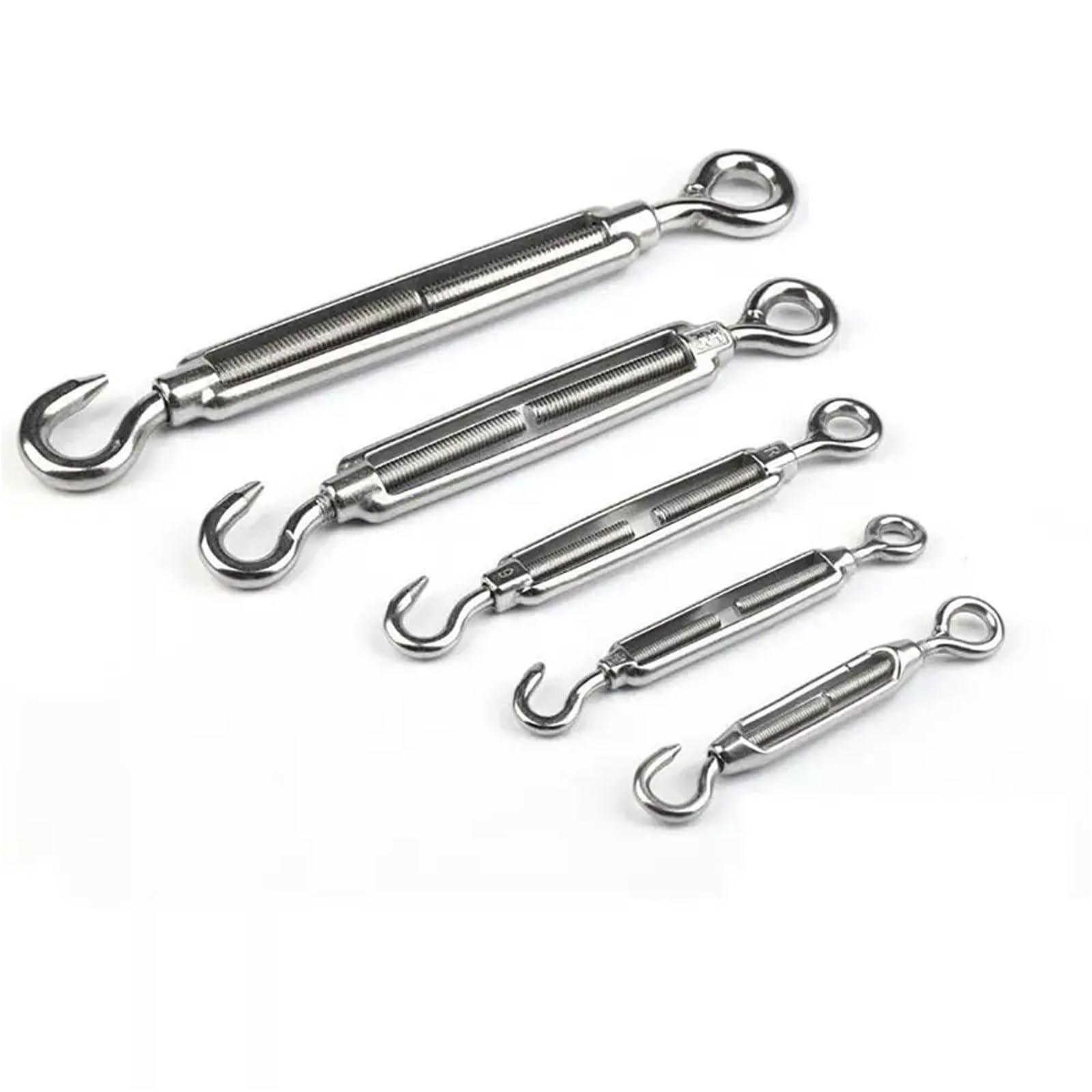 Tendeur de câble métallique à crochets et œillets, dispositif Tension en acier inoxydable 304, ligne, 8 pièces Pour Accessoires Chaîne(M8,Type 3)