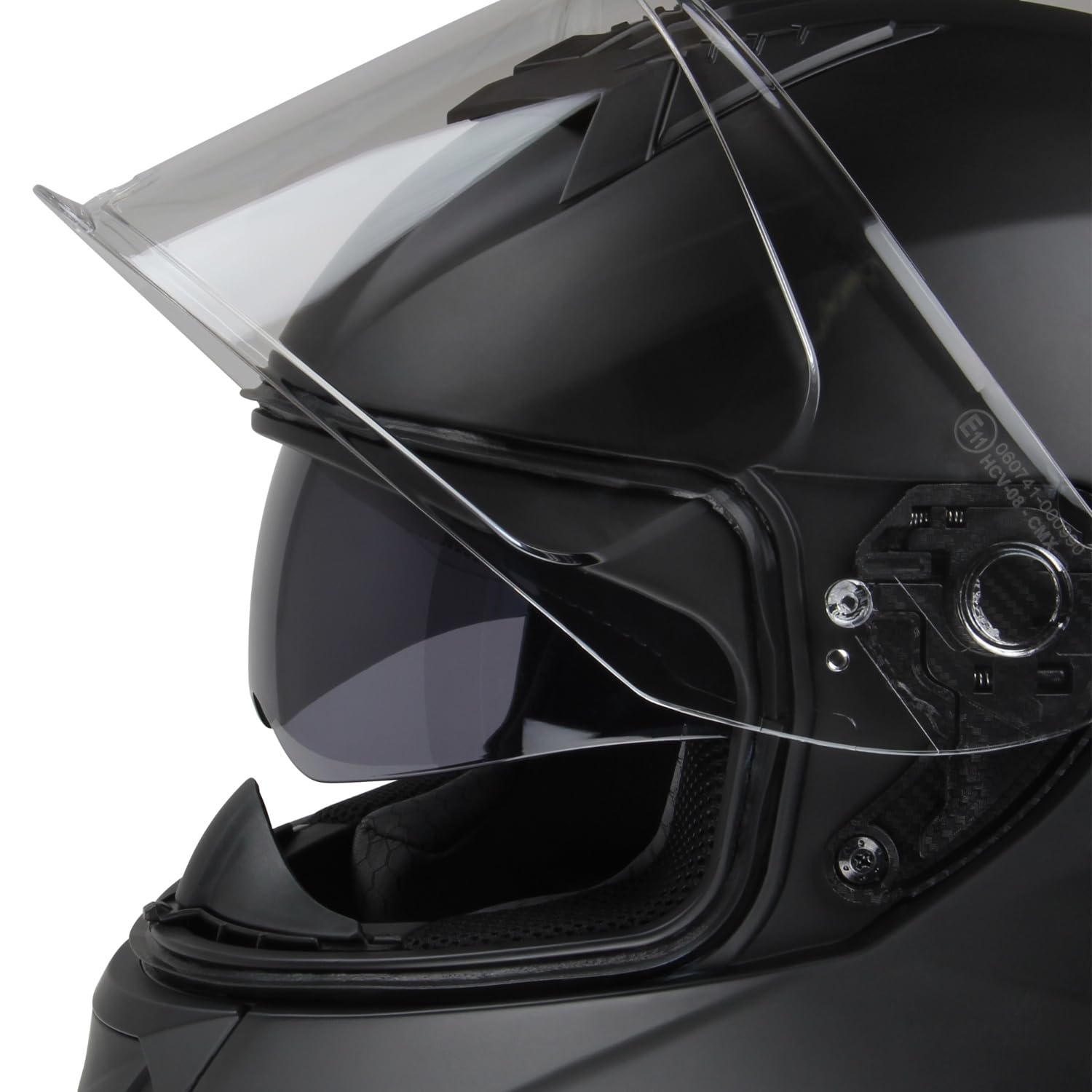 CMX Integralhelm Motorradhelm Blacky M schwarz matt | Visier klar montiert, Visier getönt beiliegend