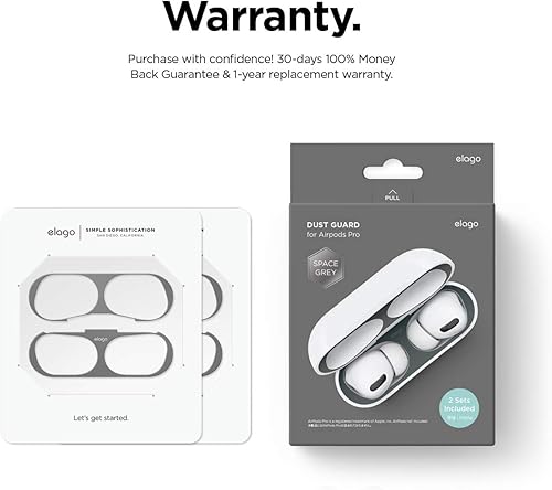Miniatura 8 de elago Protector contra el polvo compatible con AirPods Pro, AirPods Pro de 2ª generación, película a prueba de polvo, ultra delgada, aspecto lujoso,
