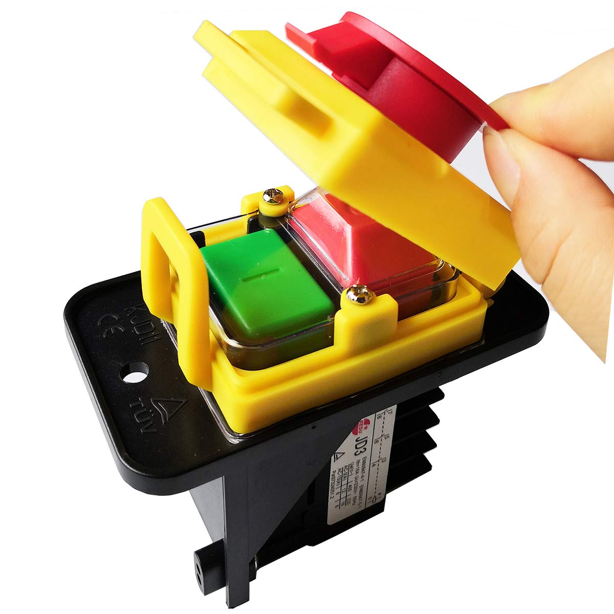 Interruptores pulsadores electromagnéticos industriales impermeables KEDU KJD11 JD3 8Pins 10Pin Relé interruptor (8Pin-230V con cubierta)