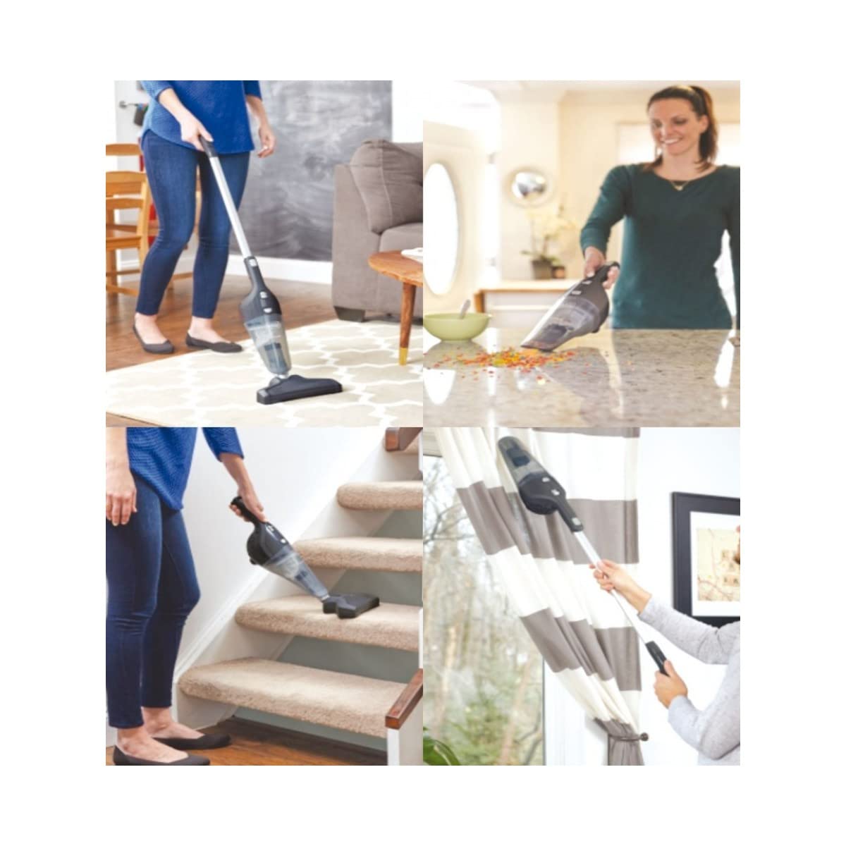 Black+Decker NSVA315J-QW - Aspirador 4 en 1 sin Cable, con Potencia de 10,8V, autonomía de +/- 11 min, Tiempo de Carga 10 hrs, batería de Litio de 1,5 Ah, Capacidad de almacenaje de 400 ml
