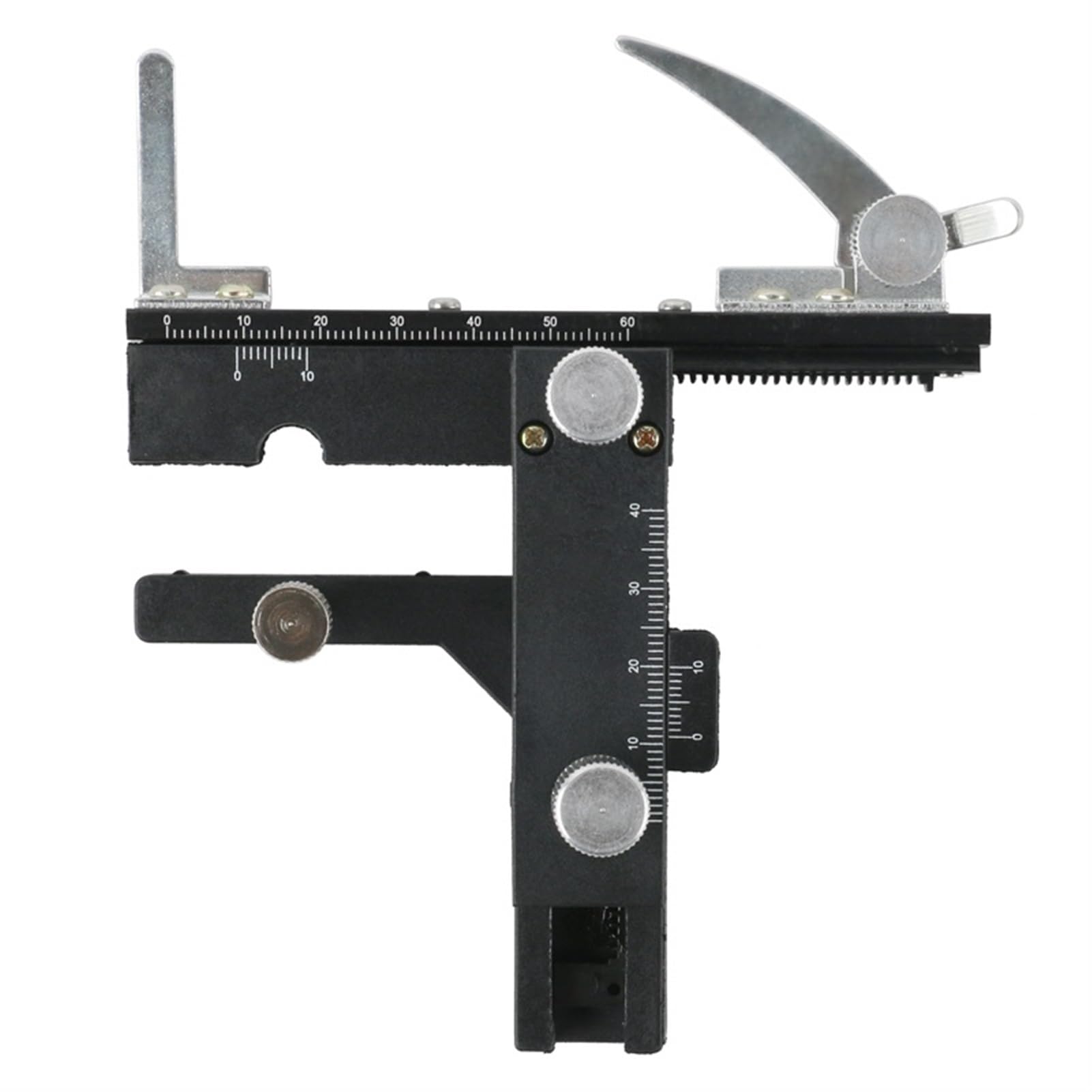 Microscopio Biologico, Righello Mobile in Metallo, tavolino Meccanico attaccabile, tavolino Mobile XY, Scala 0-60 mm, Accessorio per microscopio