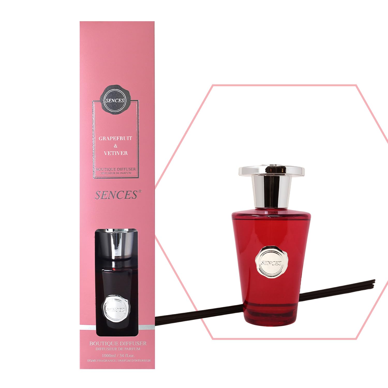 Baltus Reed Diffuser 1000Ml Wick Fragrance Scented Grapefruit Vetiver Aroma