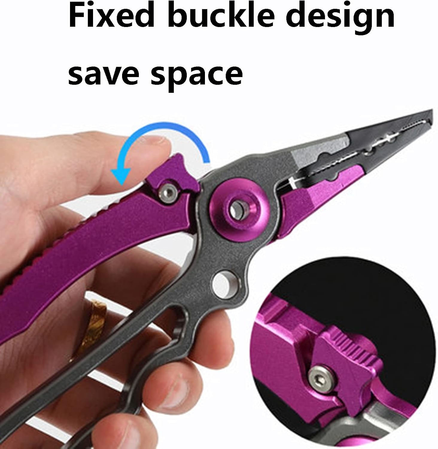 Fishing Pliers Fishing Pliers Wire Cutters Fish Control Fishing Hook Pliers Split Ring Pliers Fishing Tools Fishing Pliers Saltwater Hook Remover Fishing Gear(Color:Purple)