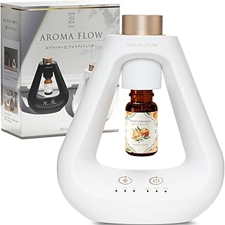 AROMA FLOW -Sui- (アロマフロー) アロマディフューザー 水なし ネブライザー式 コードレス USB充電式 タイプC 長時間使用可能 噴霧時間調整可 バレンタイン 女性 ギフト プレゼント インテリア ベルモンド B1729 ホワイト
