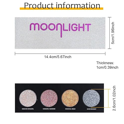 Miniatura 6 de AMY'S DIARY Shany - Paleta de sombra de ojos de 4 colores, paleta de sombra de ojos brillante, fórmula vegana y libre de crueldad, sombra de ojos