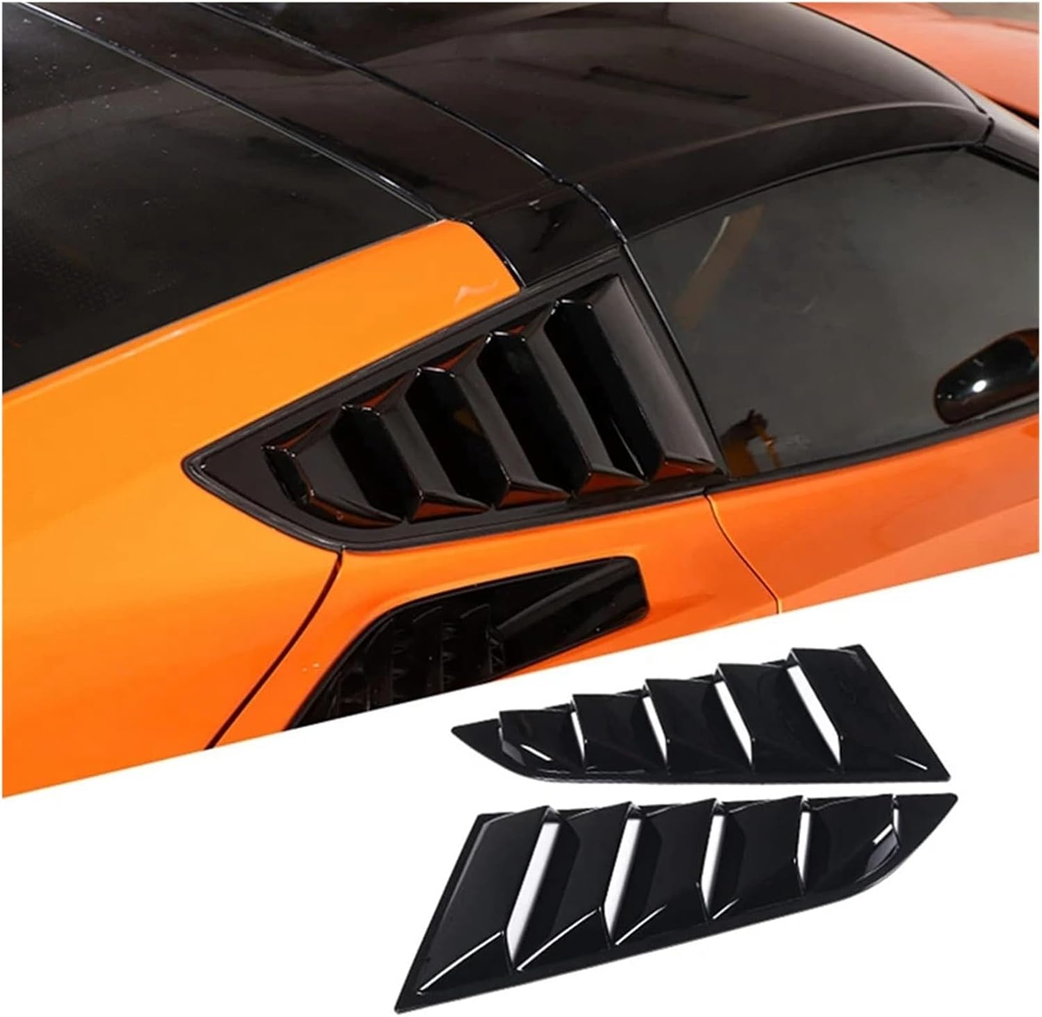 Rear Side Window Louvers Compatible for Chevrolet Corvette C7 2014-2019 Triangular Window Glass Blinds Car