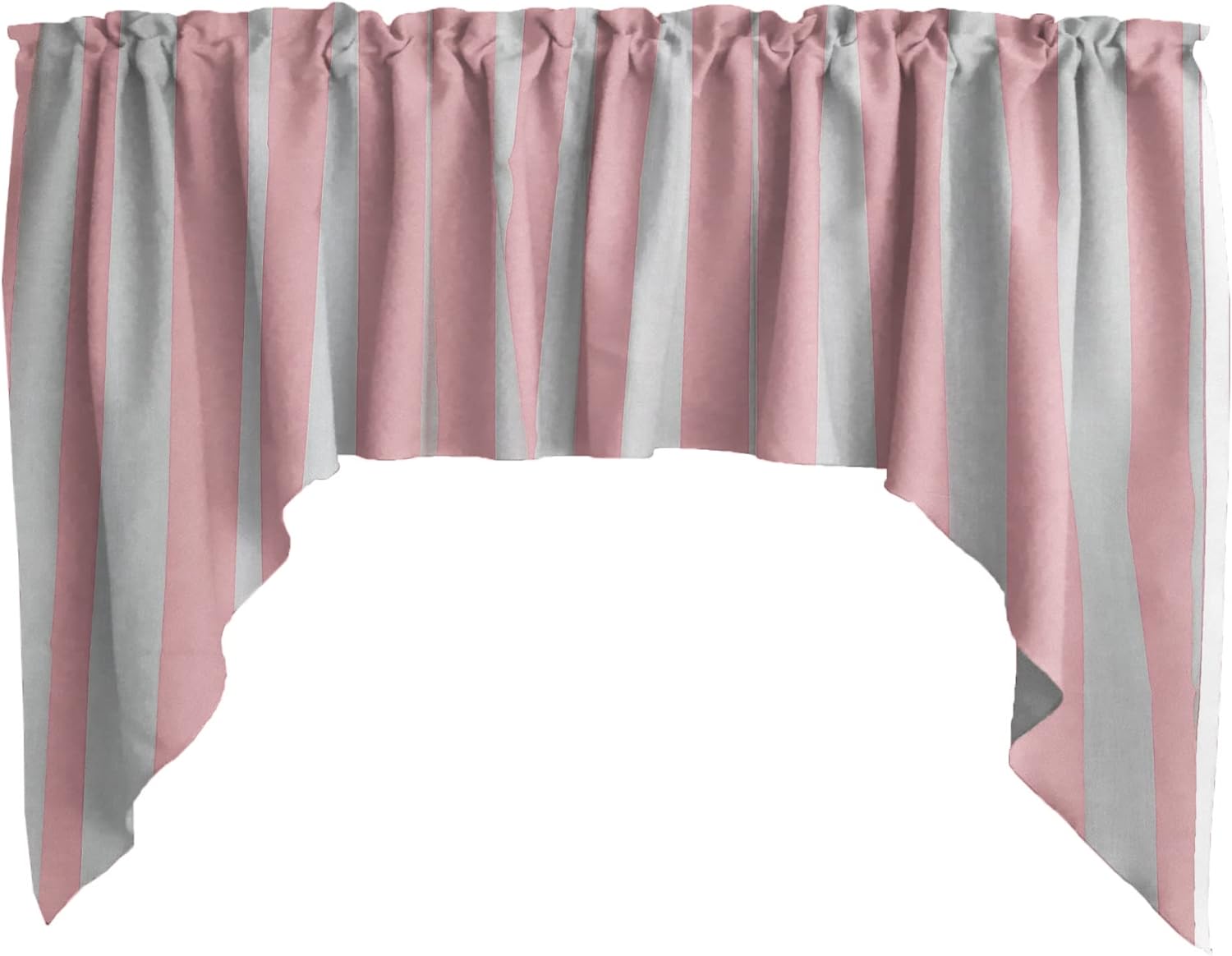 Zen Creative Designs 2 Inch Stripe Print Swag Cotton Window Valance Home Décor Bedroom Nursery Kitchen Window (Pink)