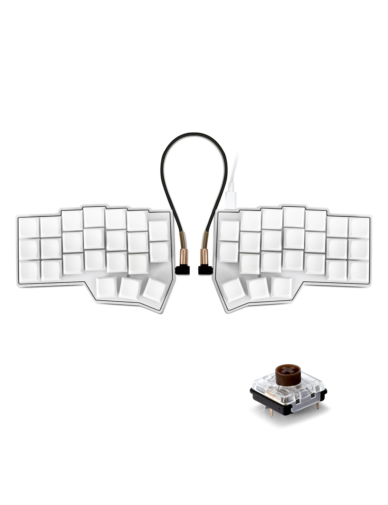 YIVU Corne LP Low Profile Split Ergonomic Keyboard, 40% Ortholinear Hot-Swappable Mechanical Keyboard with RGB Backlight, Vial Programmable for Programmers and Typists
