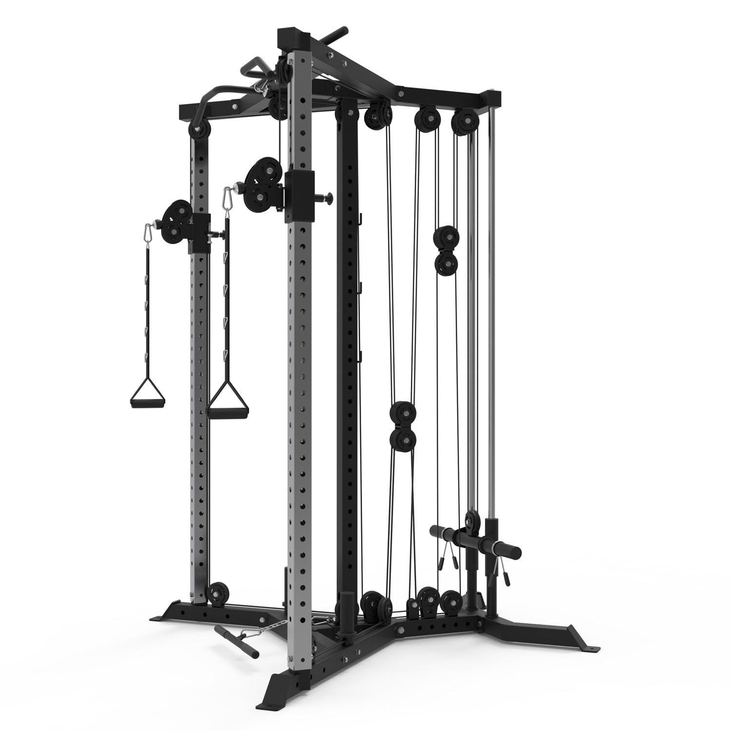 Train Hard® Erweiterbare Station Kabelzug Trainer Latzugstation Kraftstation Cross Over mit Klimmzugstange, Bizeps- / Trizeps-Stange zur Brandneues Modell 2024
