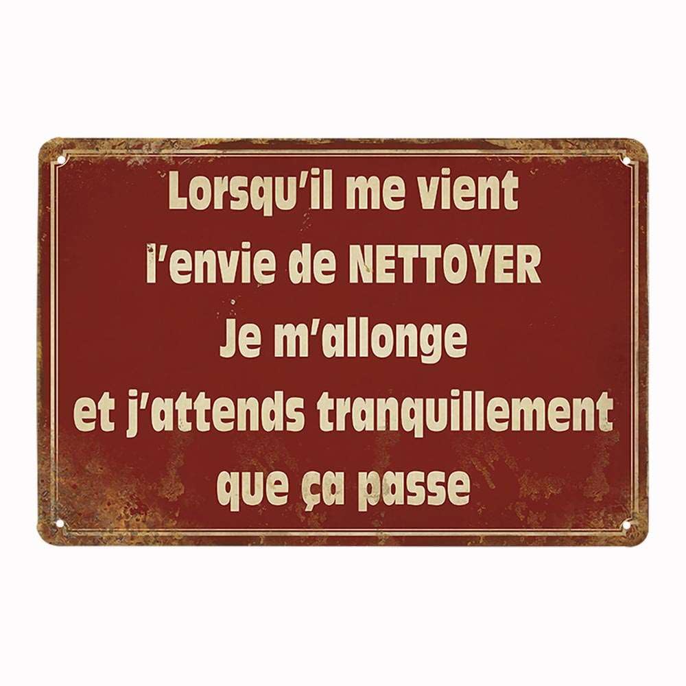 Cuisine French - Placa de metal retro vintage (4 unidades)