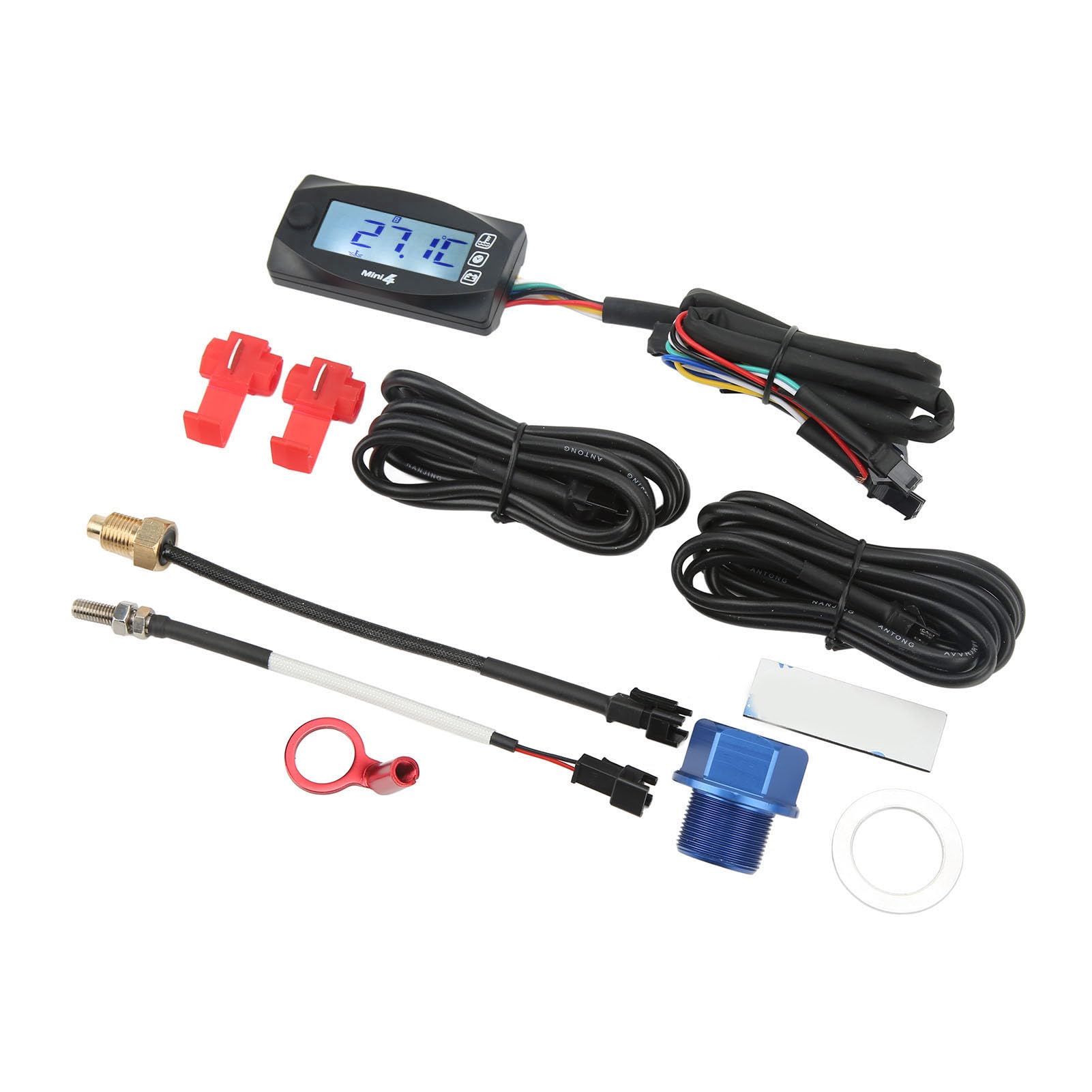 Termómetro para Motocicletas, Fácil Instalación Pantalla Digital Uniforme para Advertencia de Sobretemperatura en Motocicletas (M20*1,0)