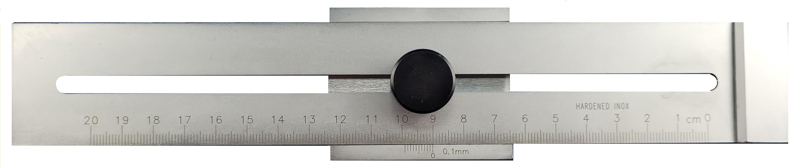 WRS Präz.-Streichmaß, mattverchromt, gelaserte Skala, mm-Teilung, Anreißkante gehärtet (200 mm Meßb. INOX)
