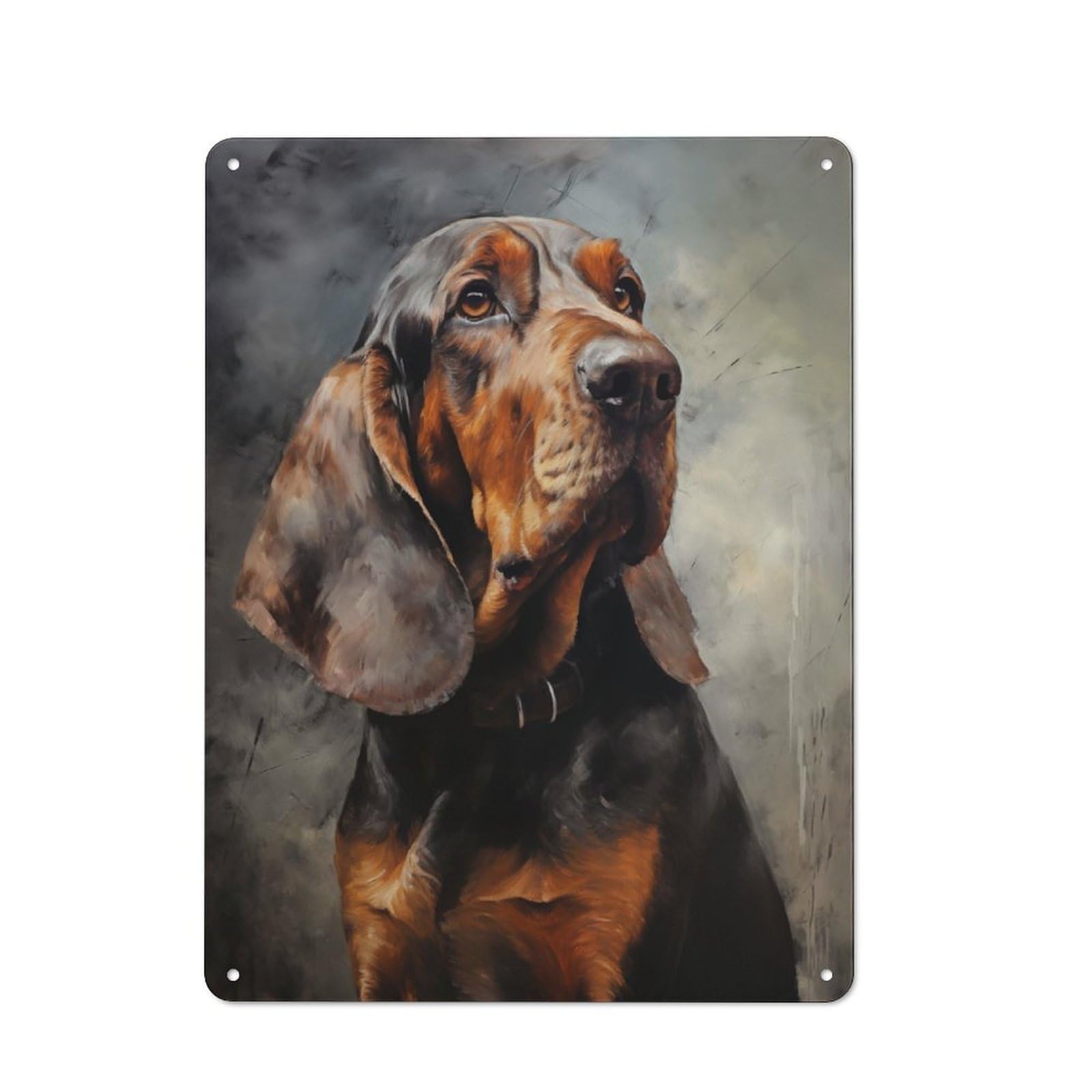 Junmoney Bloodhound Dog Retro-Style Tin Sign 40X30cm Featuring For Home Bar Wall, For Garage, Workshop And Man Cave Decoration