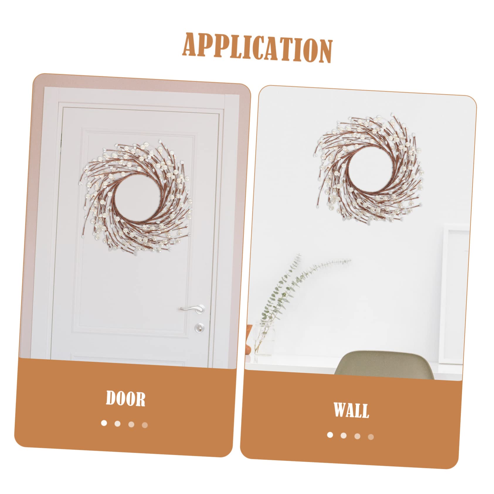 Alipis 2 Stck. Weihnachtskranz mit Künstlichen Perlen Realistische Dekoration für Tür Wand und Fenster für Festliche Anlässe und Home Decoration