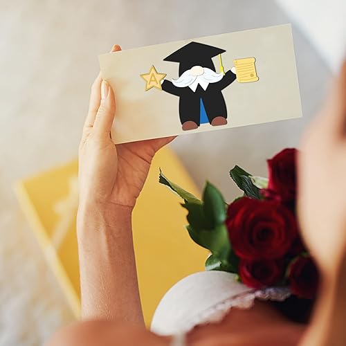 Miniatura 5 de GLOBLELAND 3 troqueles de corte de gnomos de graduación para libros de licenciatura, plantillas de estampado en relieve para decoración de tarjetas