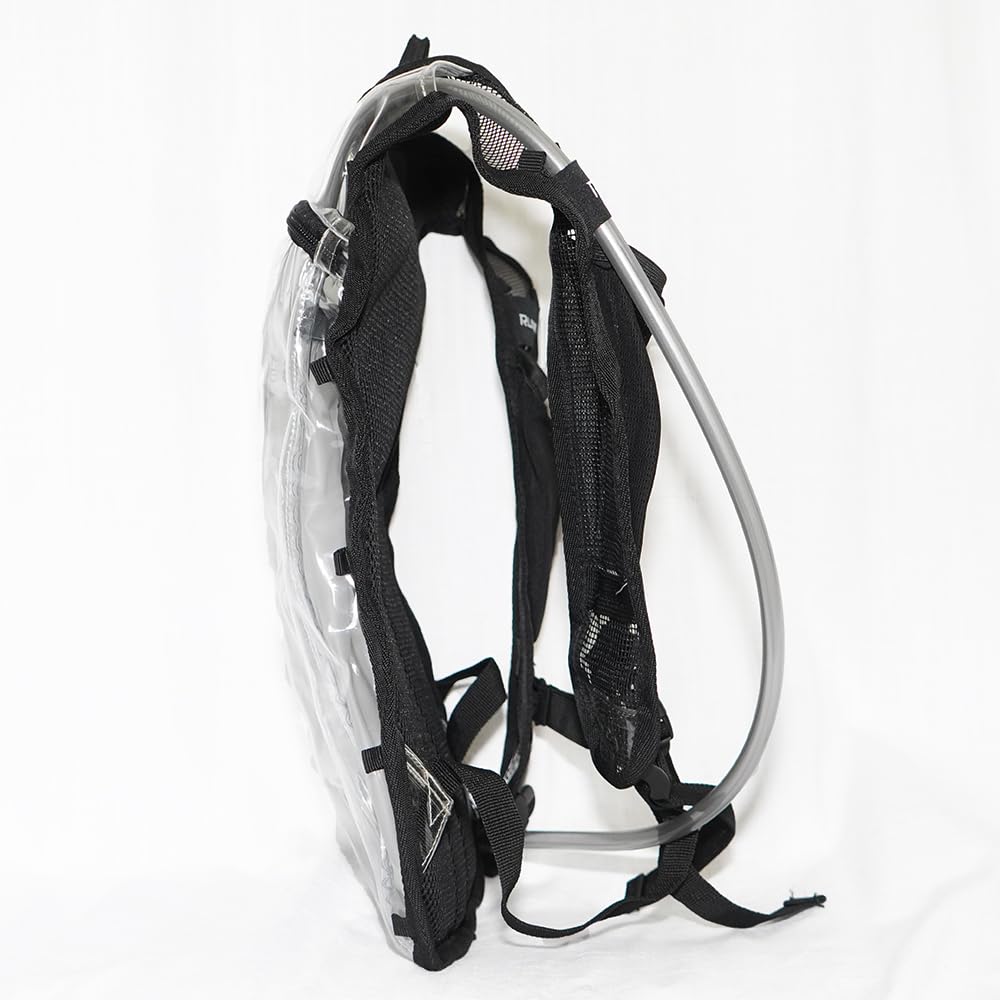 RAVERUNNER Clear Hydration Pack - Festival zugelassener Trinkrucksack klar mit 2L Blase - Leichter Klarer Wasserrucksack für Festivaleintritt - federfreier klarer Hydropack für Raves
