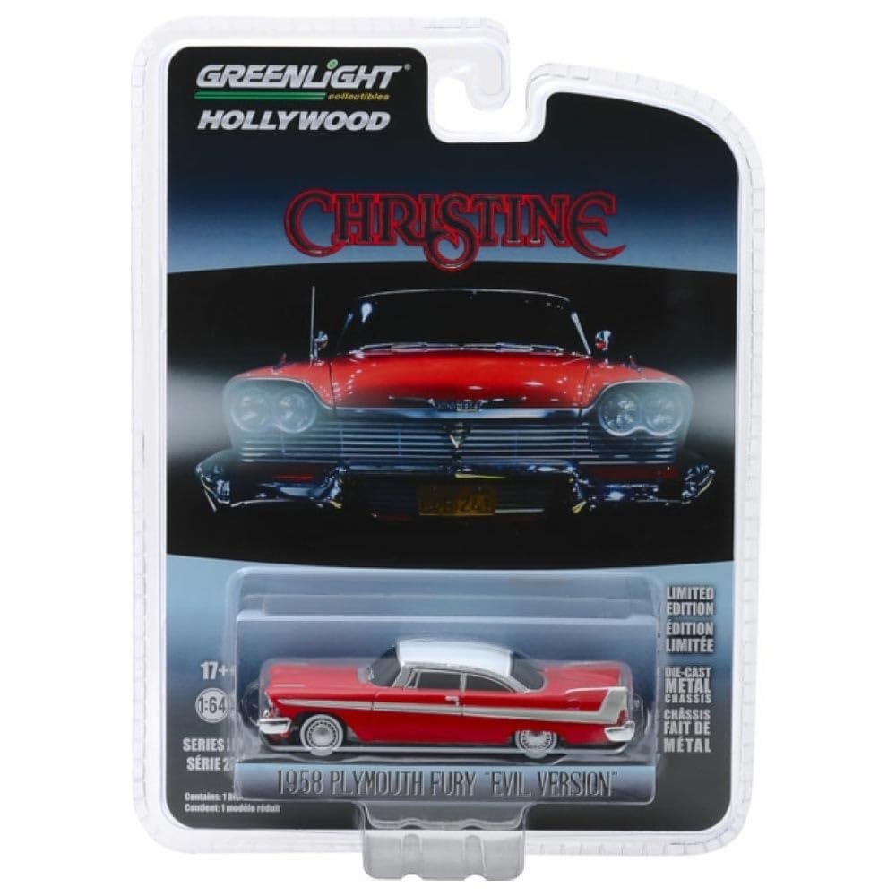 Greenlight COLLECTIBLES- Fury Evil Christine Version-1983 Collectible Miniature Car, 44840B, Red/White