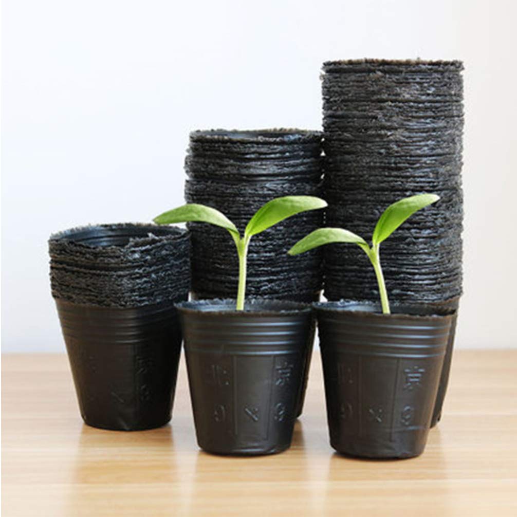Hemoton 300 macetas de plástico para plantas de vivero, macetas de plástico para semillero de inicio, macetas para trasplantar, bandejas de arranque para jardín, herramientas de 9 x 9 cm