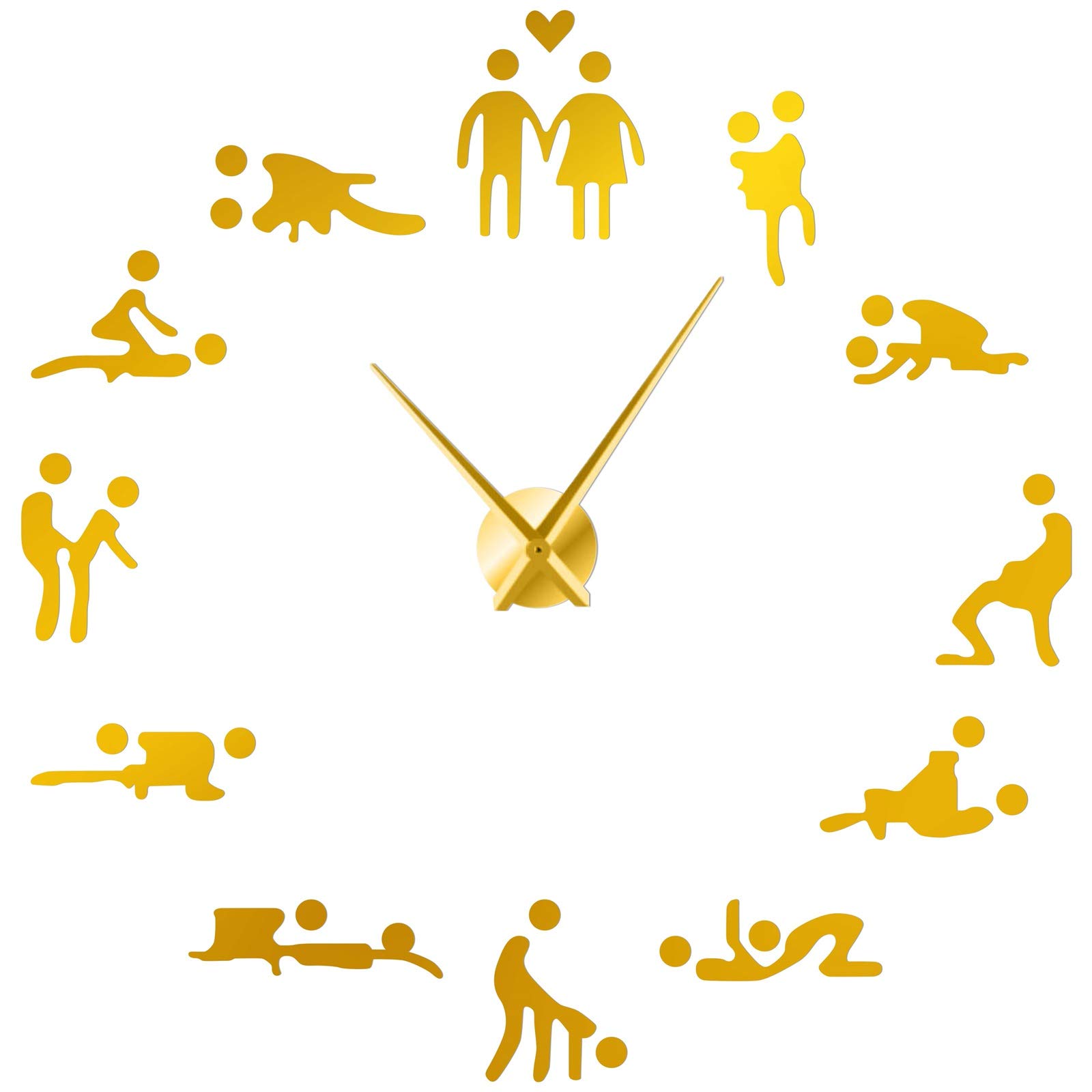 Art mural moderne sous forme d'horloge 3D dorée pour décorer un salon chaleureux