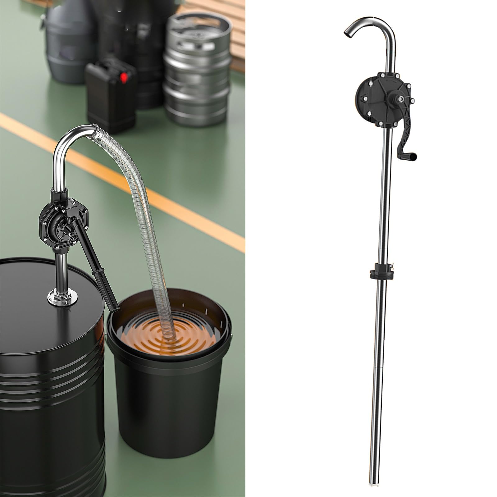 Bomba de tambor manual ideal para talleres y trasvase seguro de aceite