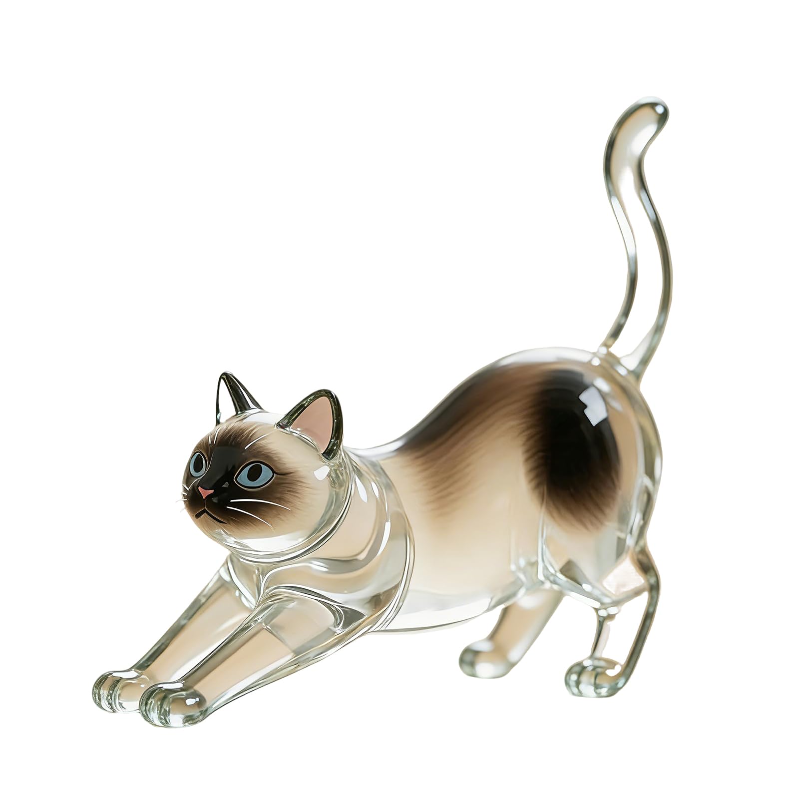 Pet Hair Keychain Cat Fur Keepsake Holder Cat Keychain Memorial Pendant Keyring Gift Pet Hair locket for Pet Lovers (Siamese Cat)