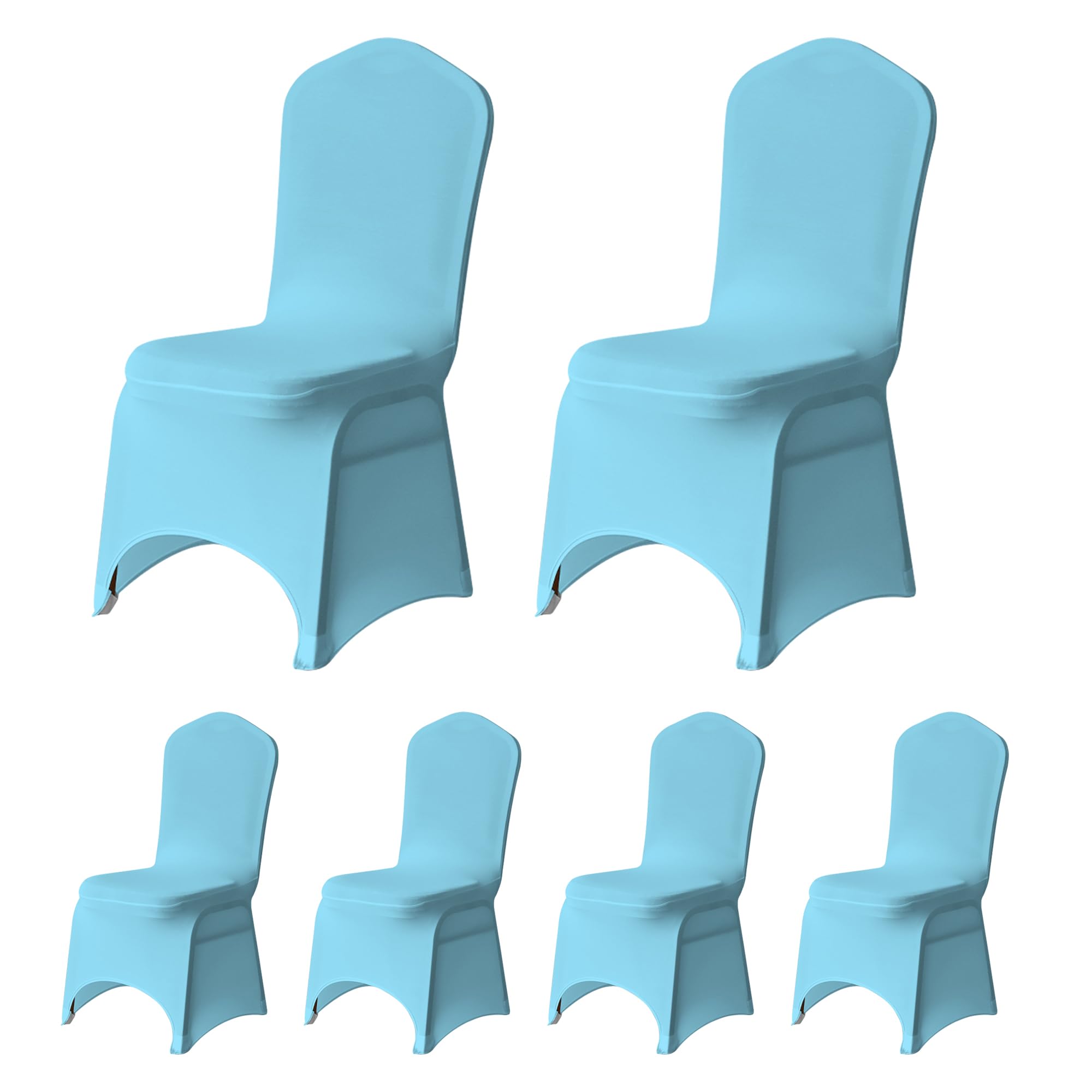 Trimming Shop Baby Blue Wedding Chair Covers Set of 8, Spandex Polyester Stretch Removable Washable Universal Slipcovers for Wedding Banquet, Dining Party & Events — image 1