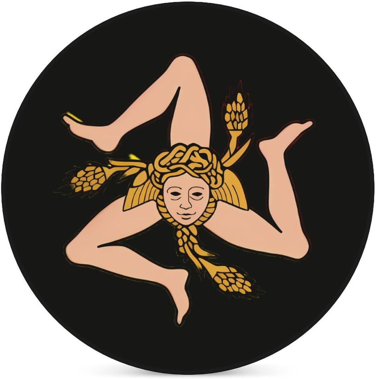 Sicilian Flag Round Ceramic Coasters Print Drinks Absorbent with Cork Base for Home Decor Gifts 4 Inch