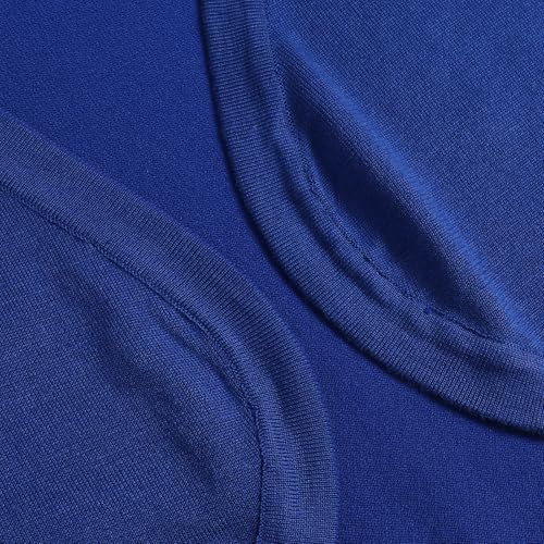 Image of Women's Cropped 3 /4 Sleeve Knit Cardigan - Open Front Bolero Shrug (Blue, X-Large)