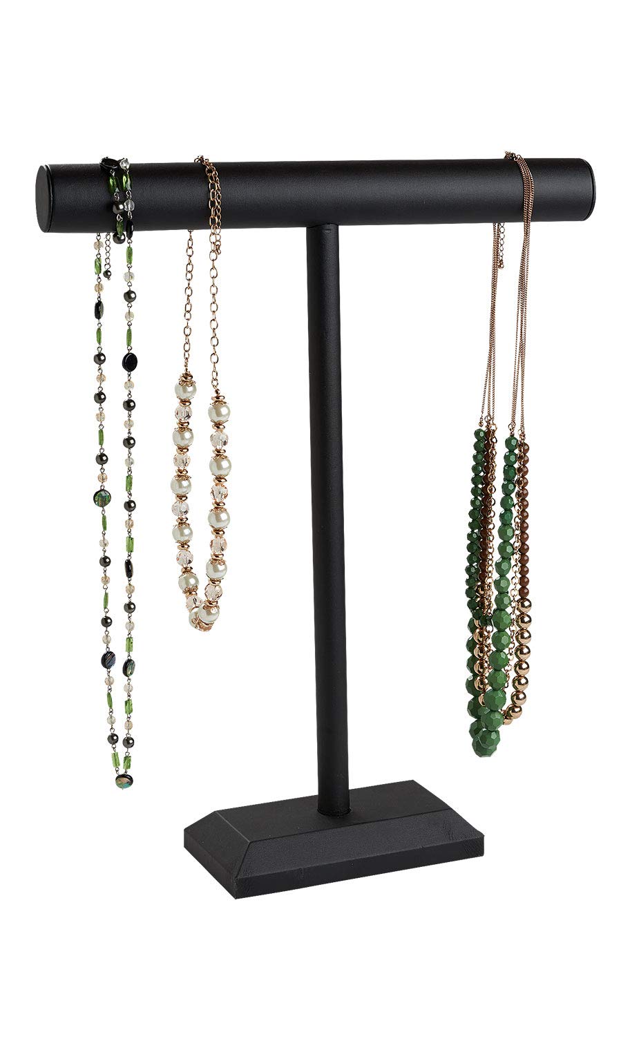 SSWBasics Large Black Faux Leather T-Bar Display - 14”W x 18”H