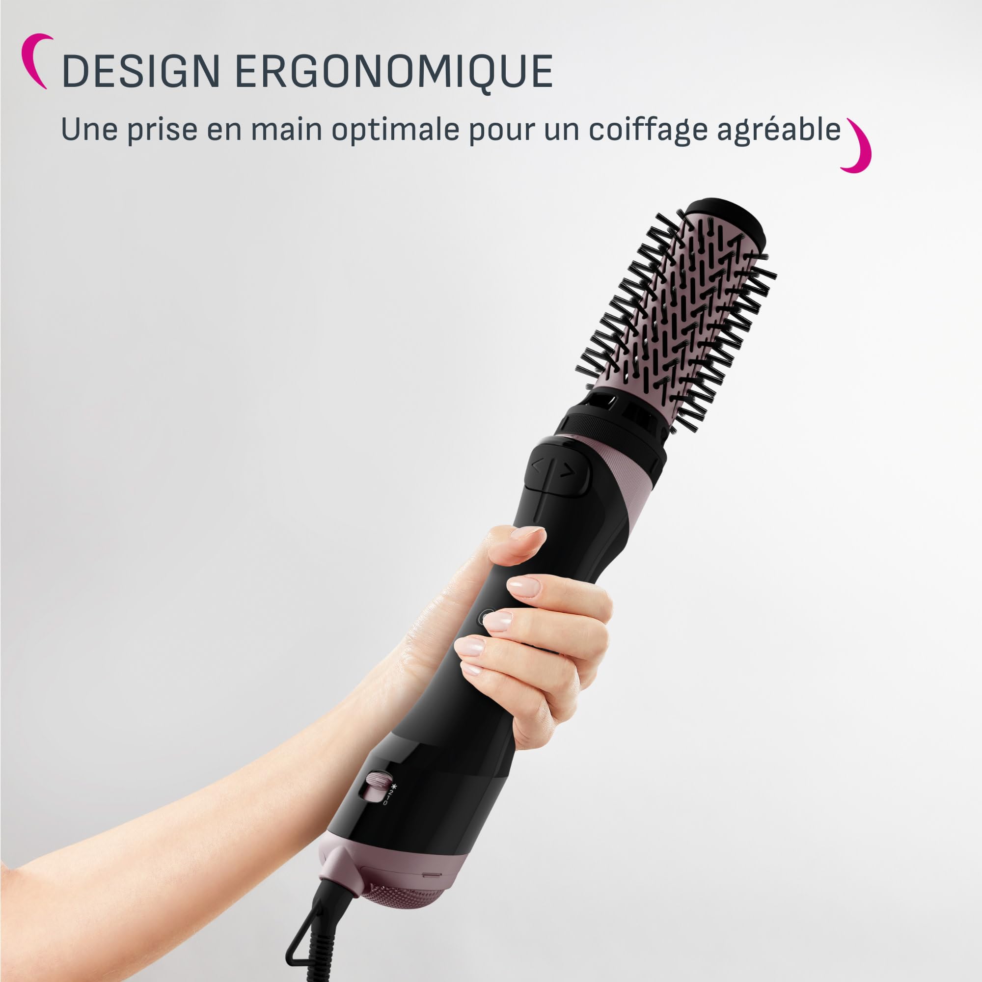 Calor Brush Activ, Brosse soufflante rotative, Brushing 1 000 W, Ergonomique, 2 brosses rotatives en céramique, UB9535C0