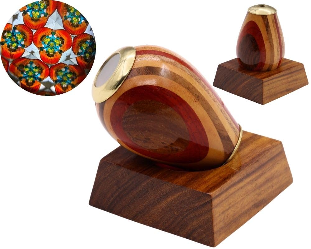 ROORKEE INSTRUMENTS (INDIA) A NAUTICAL REPRODUCTION HOUSE Handmade Brass & Wood Lacquered Coted Kaleidoscope Included Wood Base-A for Special