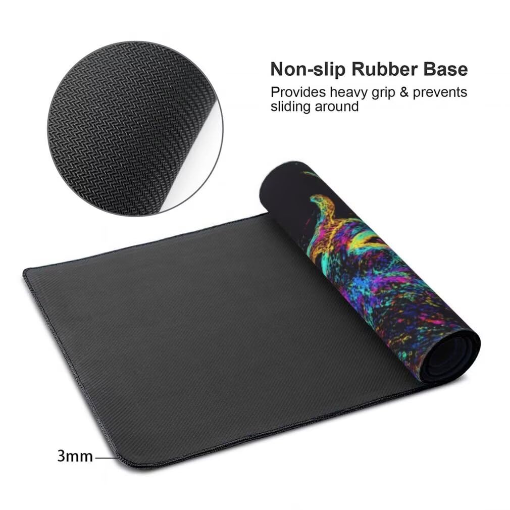 Alfombrilla Raton XXL 1200 x 600 x 3 mm, Mouse Pad Grande Gaming, Alfombrilla de Raton Negro Tapete Escritorio, Lavable Mousepad para Juegos Y Oficina, Impermeable y Antideslizante (Ciervo) -MP1589
