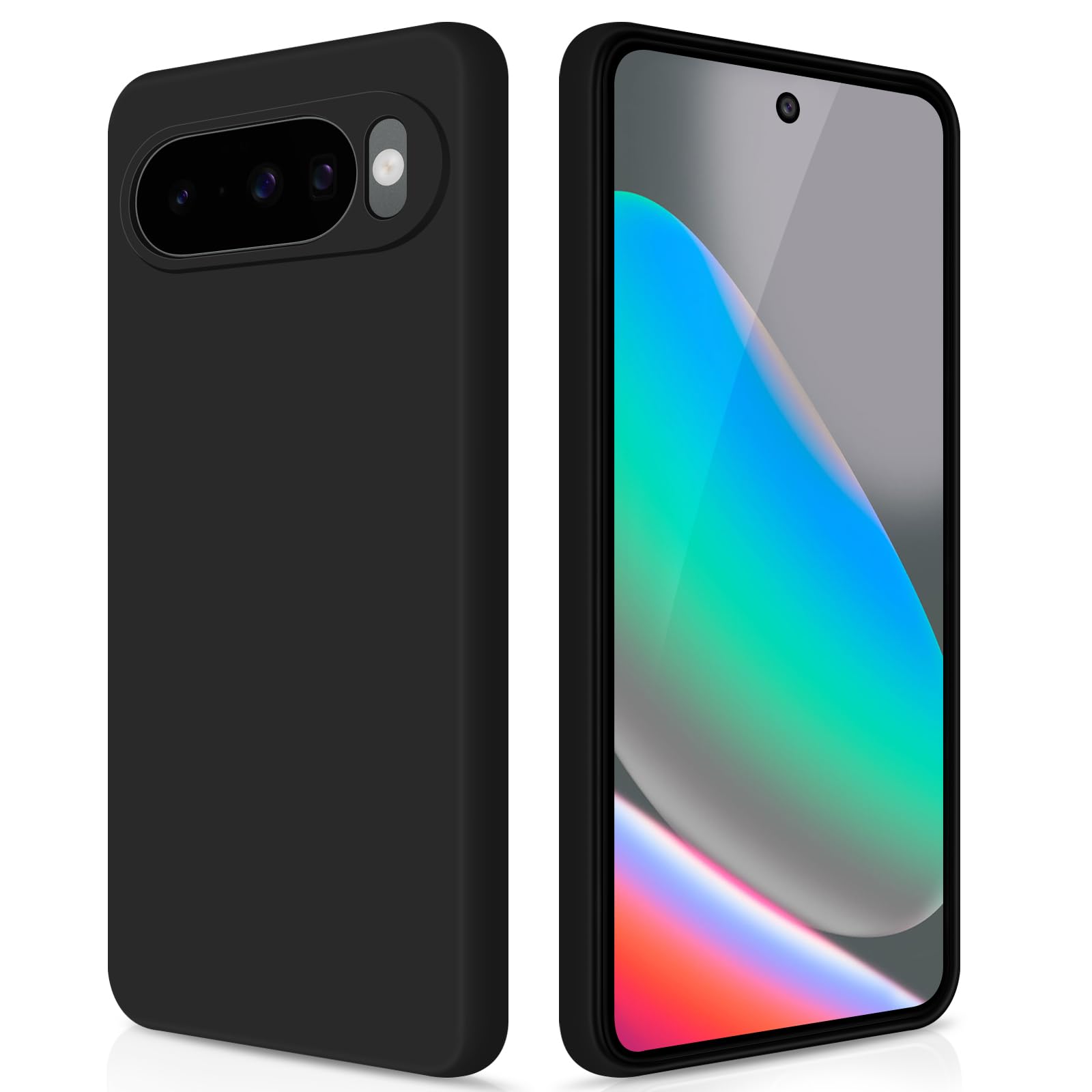 GiiYoon Hülle Kompatibel mit Google Pixel 10 /Pixel 10 Pro, Hochwertiges Liquid Silicone Case, Rundumschutz Handyhülle, Kratzfestes Weiches Mikrofaserfutter- Schwarz