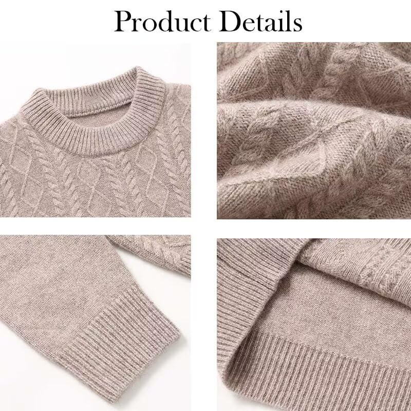 Men's Classic Sweater 100% Pure Cashmere Crew Neck Pullover3