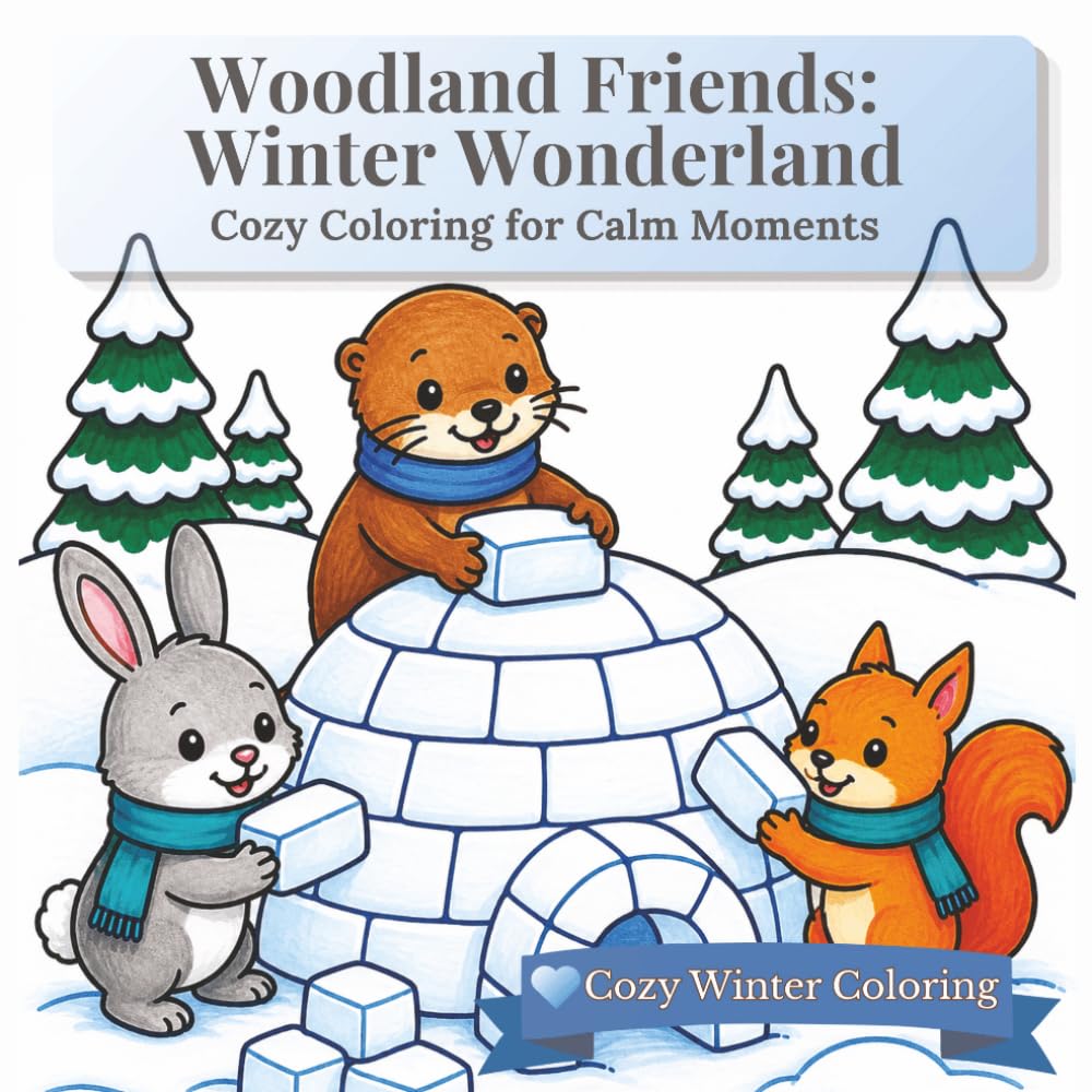 Woodland Friends: Winter Wonderland: Simple & Calm Coloring Book for Cozy Winter Moments and Stress Relief