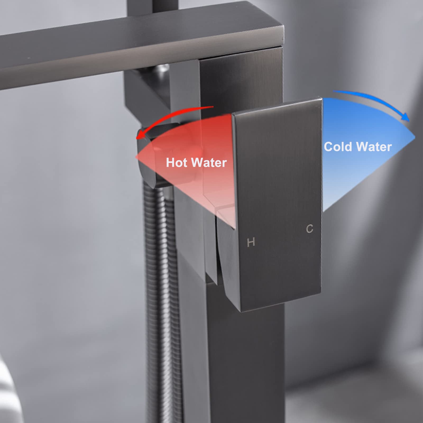 Grifo para bañera Independiente, llenador de bañera en Cascada, Grifo para bañera Independiente, Grifo para bañera montado en el Piso, Grifo para baño en Cascada, grifos mezcladores, grifos para