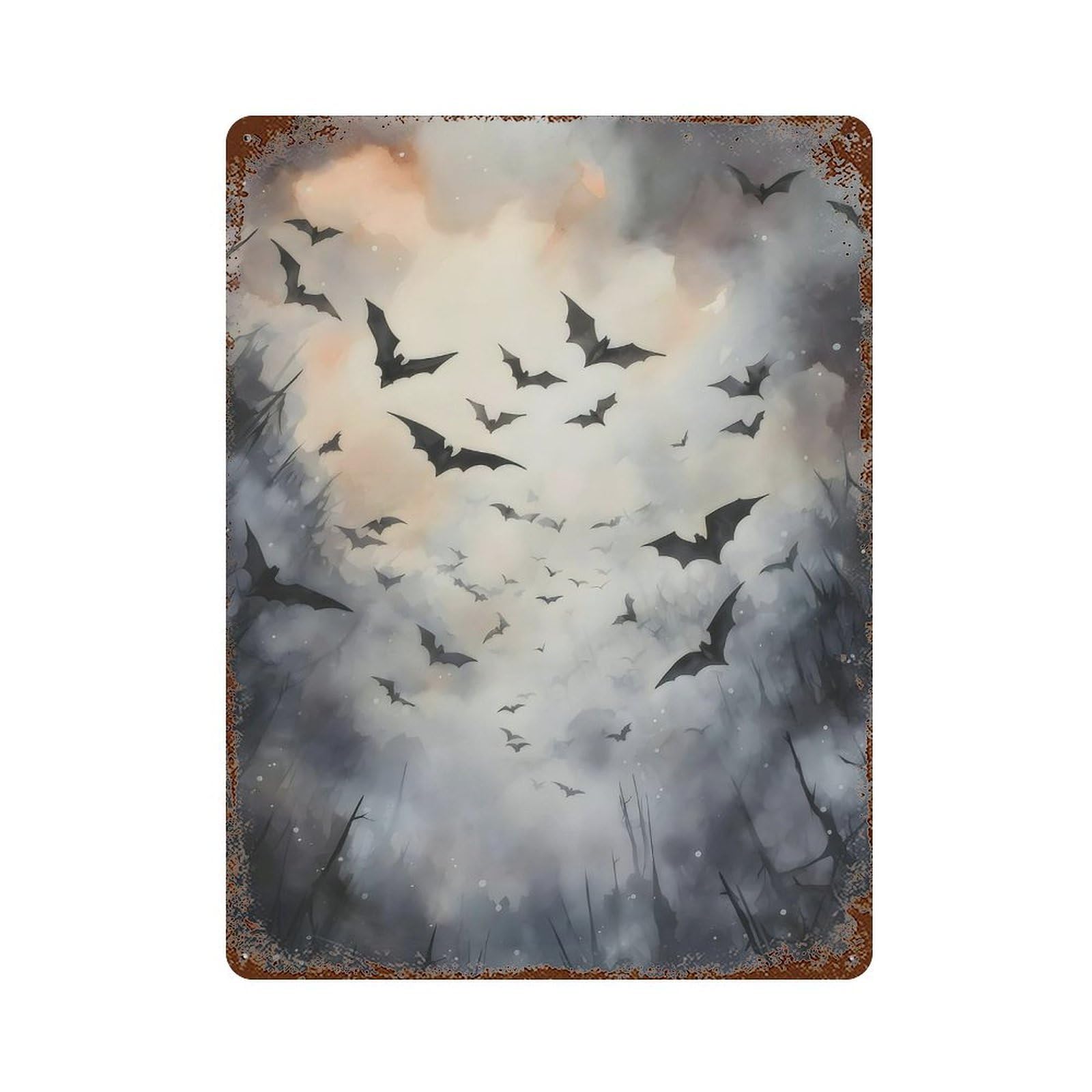 xiaoxiaoshen Bats Victorian Painting Wall Decor Art Metal Tin Poster Modern Home Decor Art Home Bar Shop Decorations Vintage Sign 40x30cm