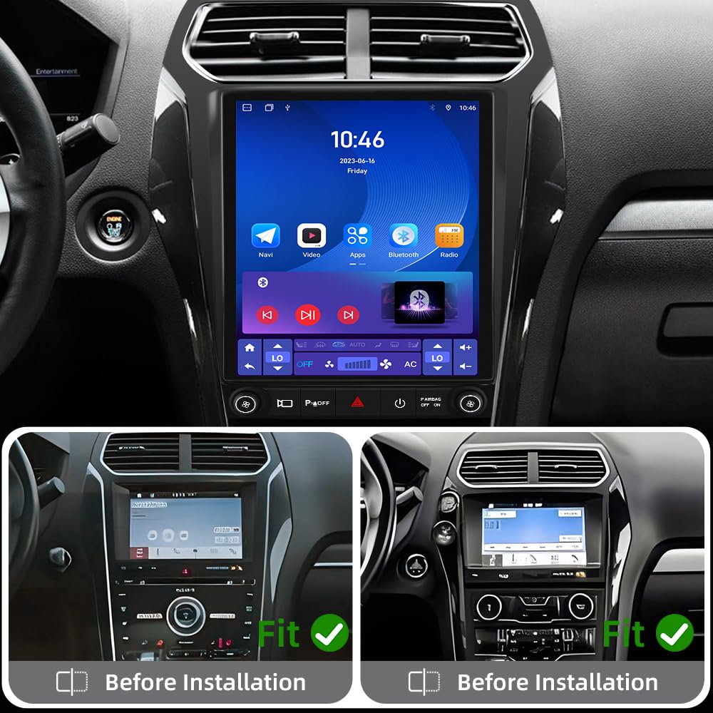 AWESAFE [4GB+64GB] for Ford Explorer Radio Upgrade 2011-2019, Android System 8 Core 12.1