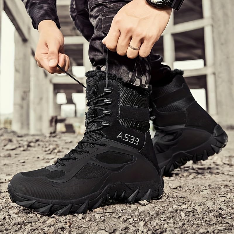 Outdoor High Top Fleece Warm Snow Boots are Fashionable, Versatile, Wear-Resistant, Thick Soled Men's Shoes2